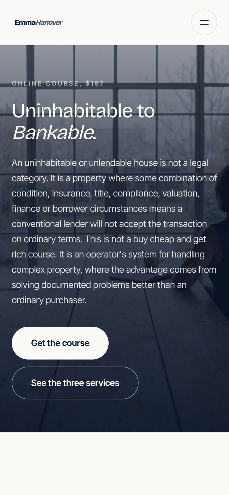 Course page on a phone